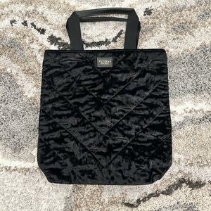 Victoria’s Secret Black Velvet Tote Bag